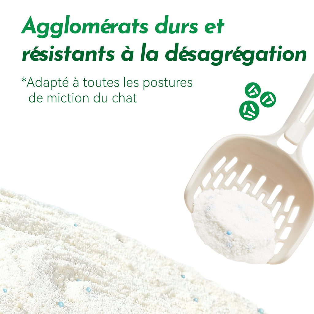 Meowmagic Litière pour chat, mélangeable avec toute autre litière pour éviter que les pattes ne collent, (cassave naturelle), 6 x 2,5 kg