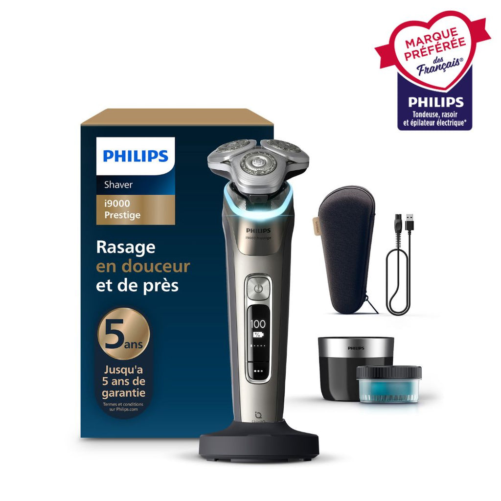 Philips XP9203/30 Rasoir électrique avec système Triple Lift & Cut, lames rotatives 360° Dual SteelPrecision, capteur Pressure Guard, Quick Clean Pod, socle de charge - Noir