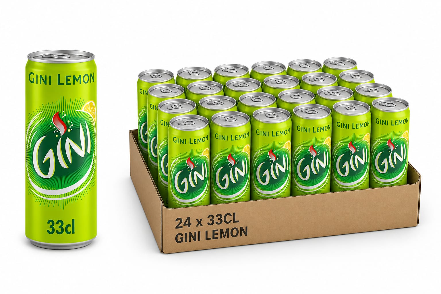 GINI Soda au citron Pack 24x33cl