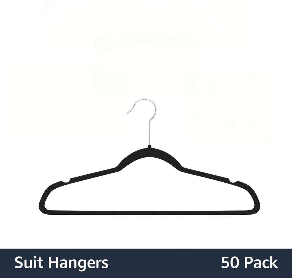 ANQI Lot de 50 cintres à vêtements antidérapants - Noir