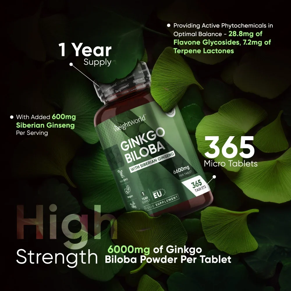 WeightWorld Complexe de Ginkgo Biloba 6600 mg - 365 comprimés