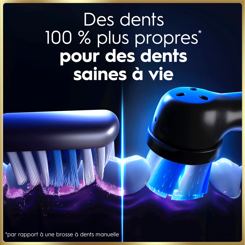 Oral-B iO9 Brosse à dents électrique Noir 2 brossettes Étui de voyage chargeur Édition cadeau
