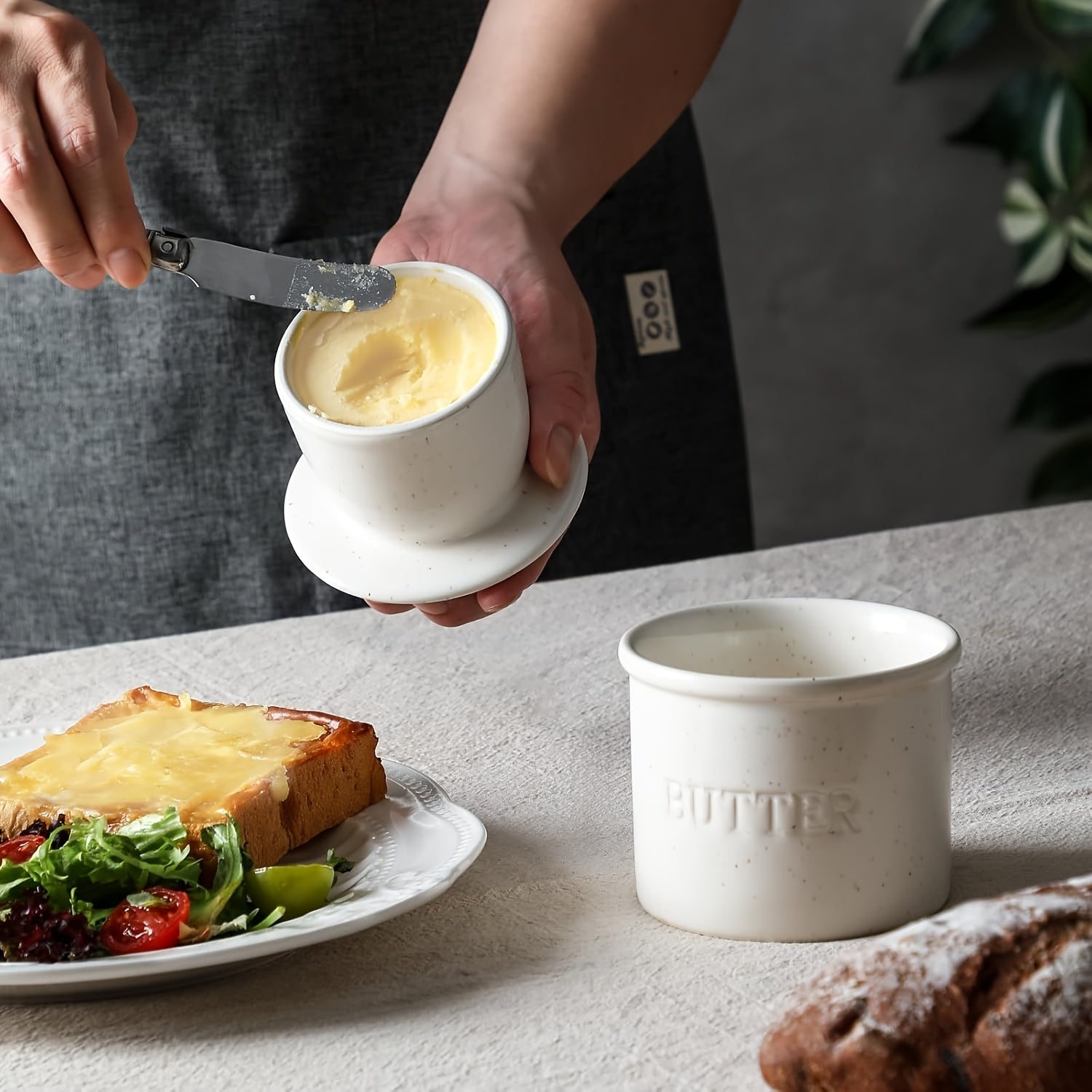 YumiPLUS Set de 1 beurrier en céramique