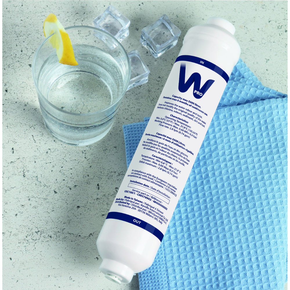 Wpro USC100 Filtre à eau externe adaptable pour réfrigérateur US