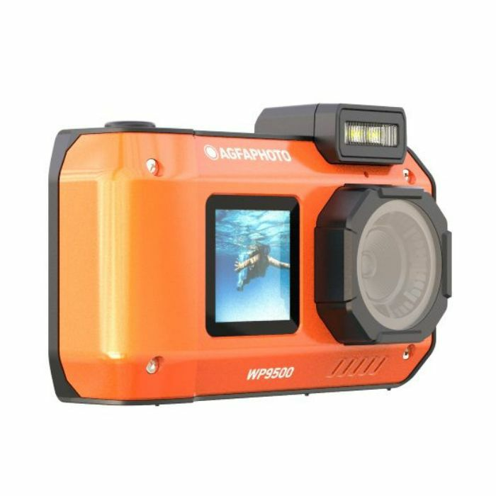 AGFAPHOTO Appareil photo numérique compact étanche 24MP avec zoom numérique 18x, double écran et vidéo 4K - Orange