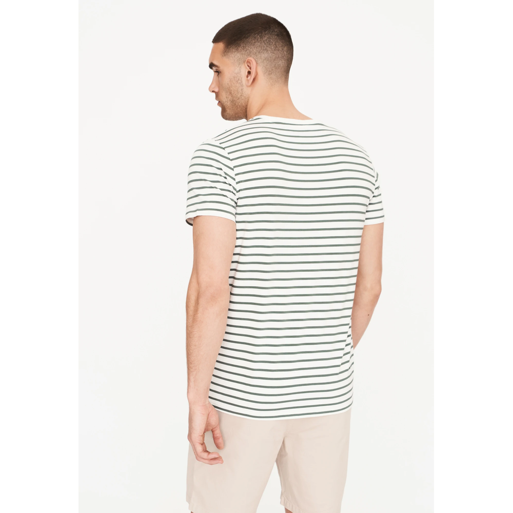 Resteröds T-shirt en bambou à rayures blanches et vertes, taille S
