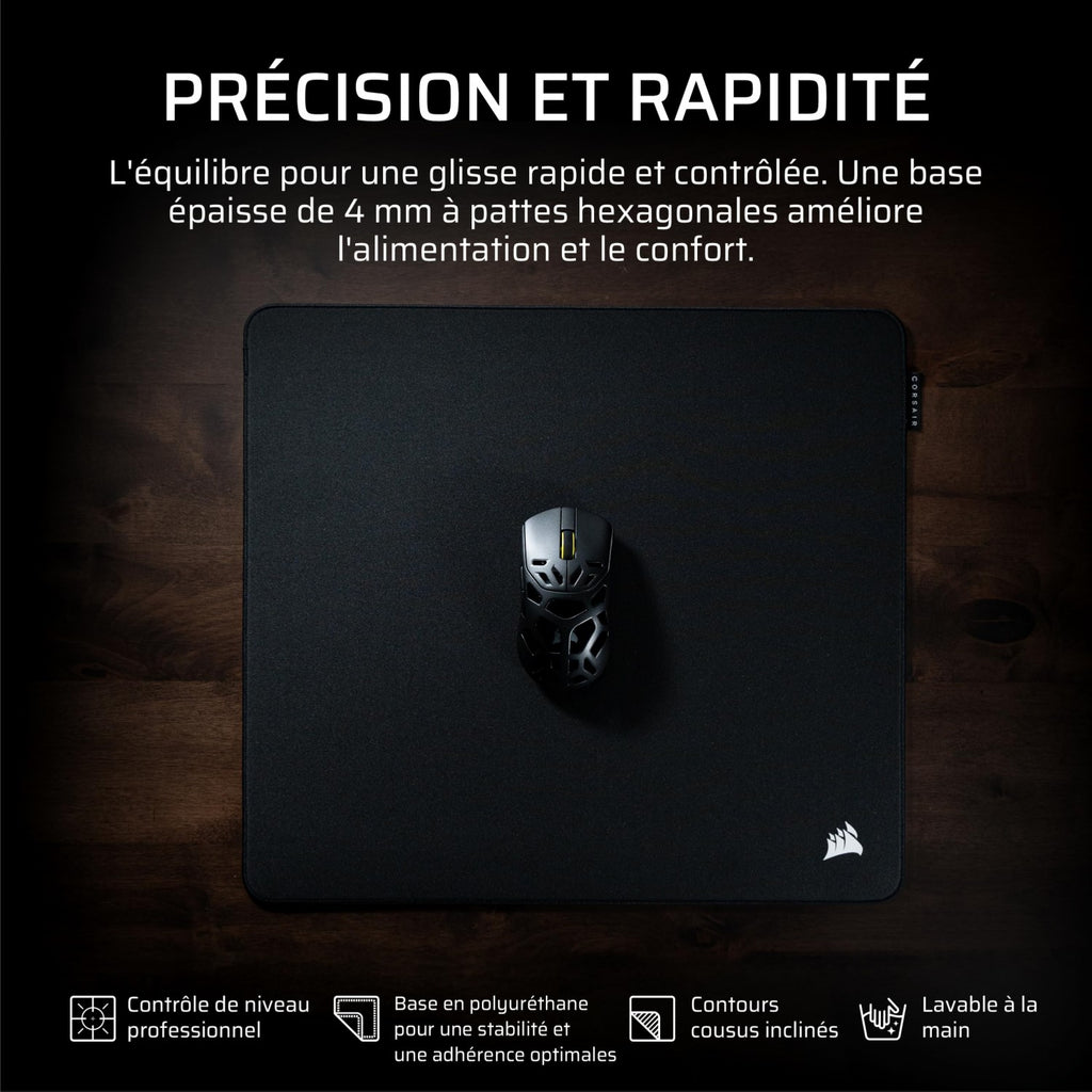 Corsair MM PRO Tapis de Souris Gaming 36x30 cm Surface Contrôle - gris