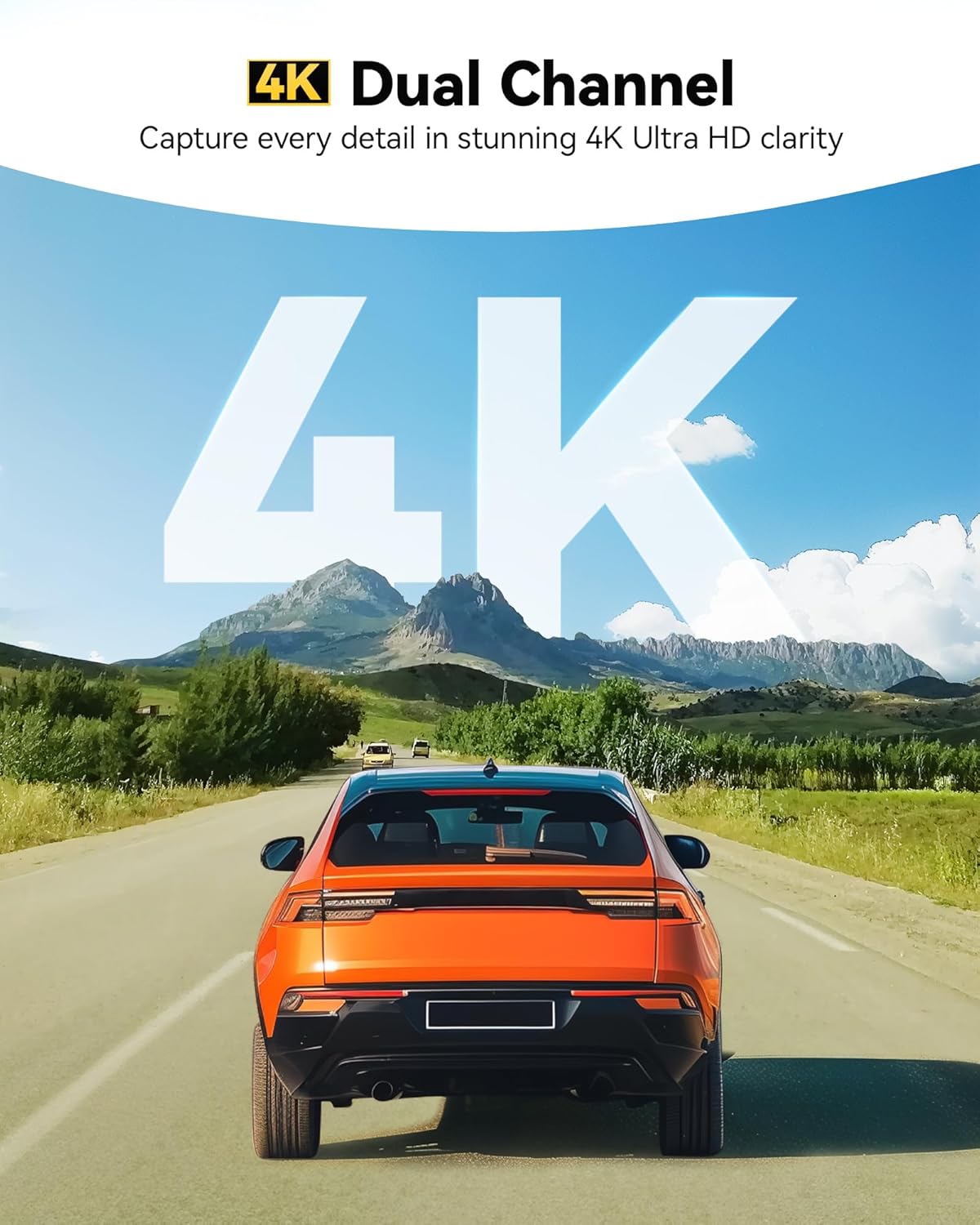 WOLFBOX G850 PRO Dashcam miroir 4K avec ADAS et BSD, commande vocale intelligente Wi-Fi 5,8 GHz, caméra arrière 12 pouces, carte 64 Go, GPS, capteur de gravité, enregistrement en boucle