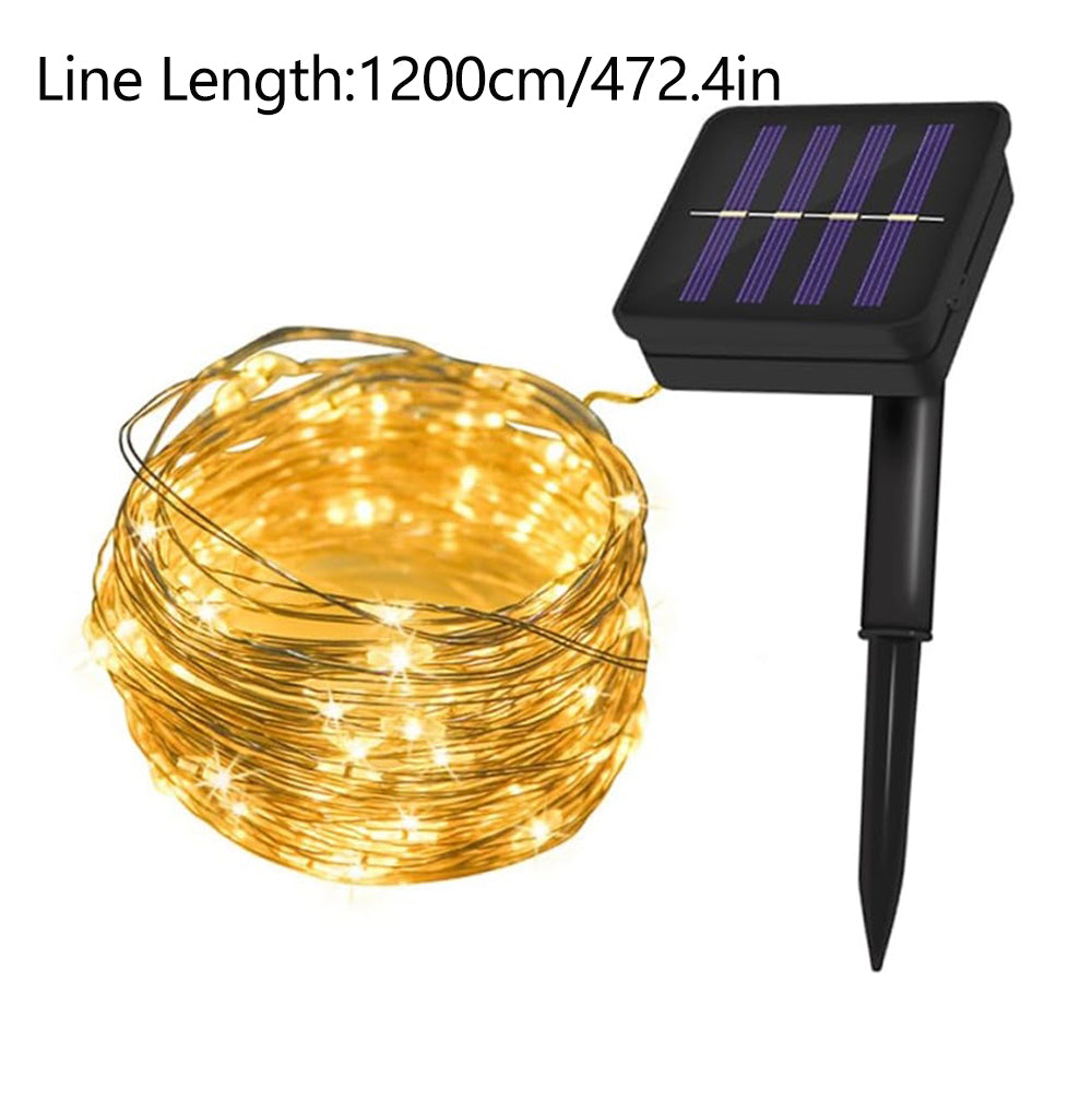VIVREAL Lot de 2 guirlandes lumineuses solaires à fil de cuivre pour extérieur, 49 pi, 75 LED blanc chaud, 8 modes, étanches – Modèle IL-CSL-BB01, promotion du Nouvel An, meilleures idées cadeaux
