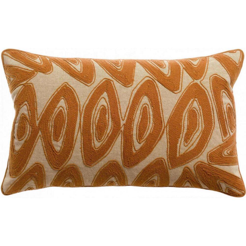 Housse de coussin brode leya cuivre