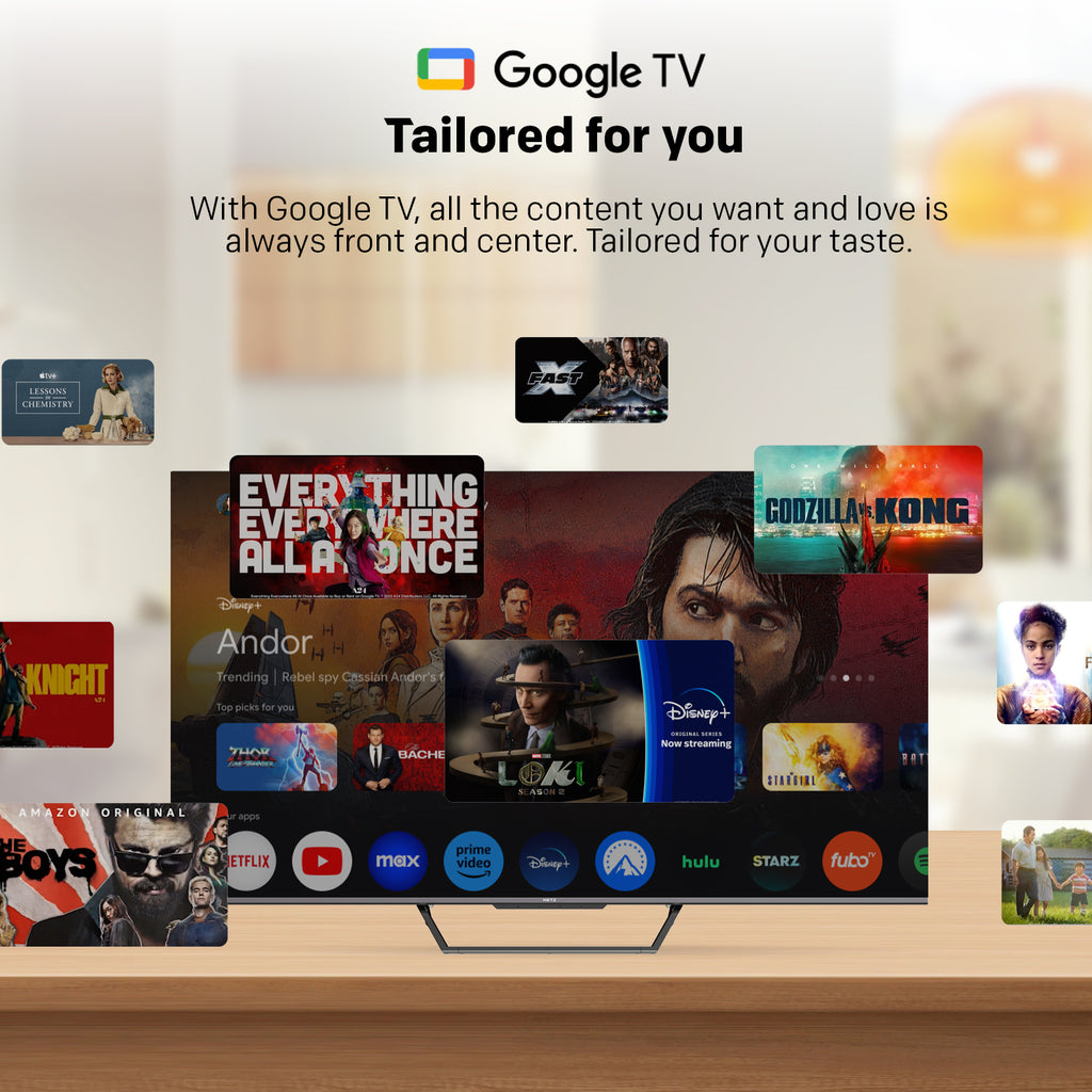 Smart TV METZ, MQD7500Z, 75", QLED, 4K UHD, HDR 10, Google TV, HDMI et USB, Fin, Moderne, Noir