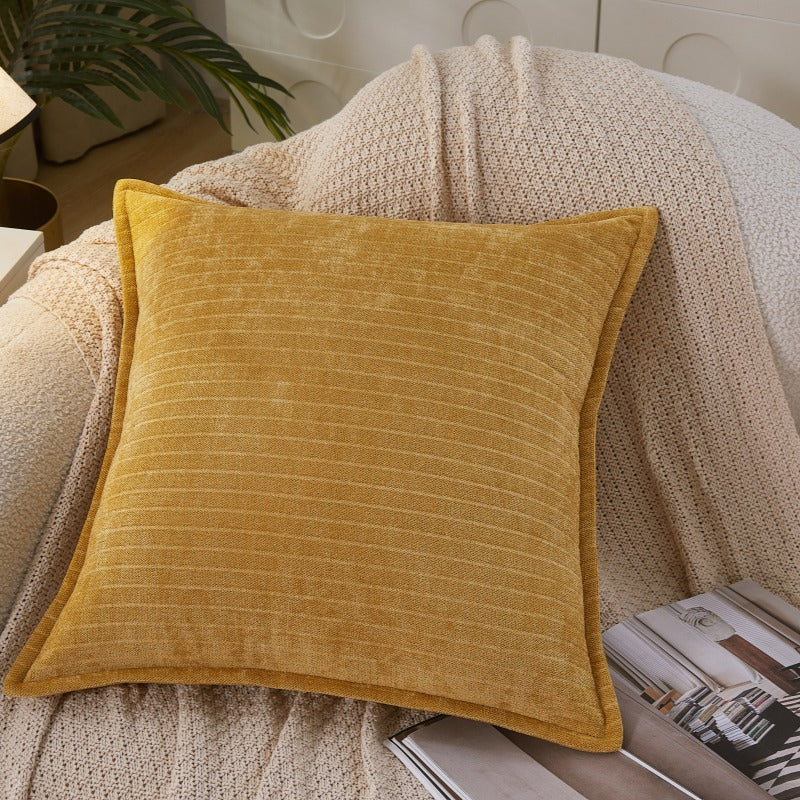 MEROPE, Housse de coussin classique en polyester multicolore, 50x50 cm, jaune, 1 pack