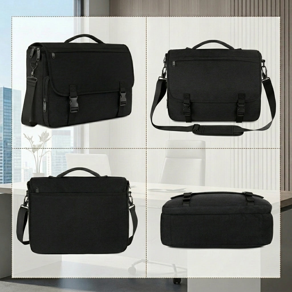 Sac messager pour homme, Porte-documents léger pour ordinateur portable, Sacoche ordinateur à bandoulière pour travail et bureau