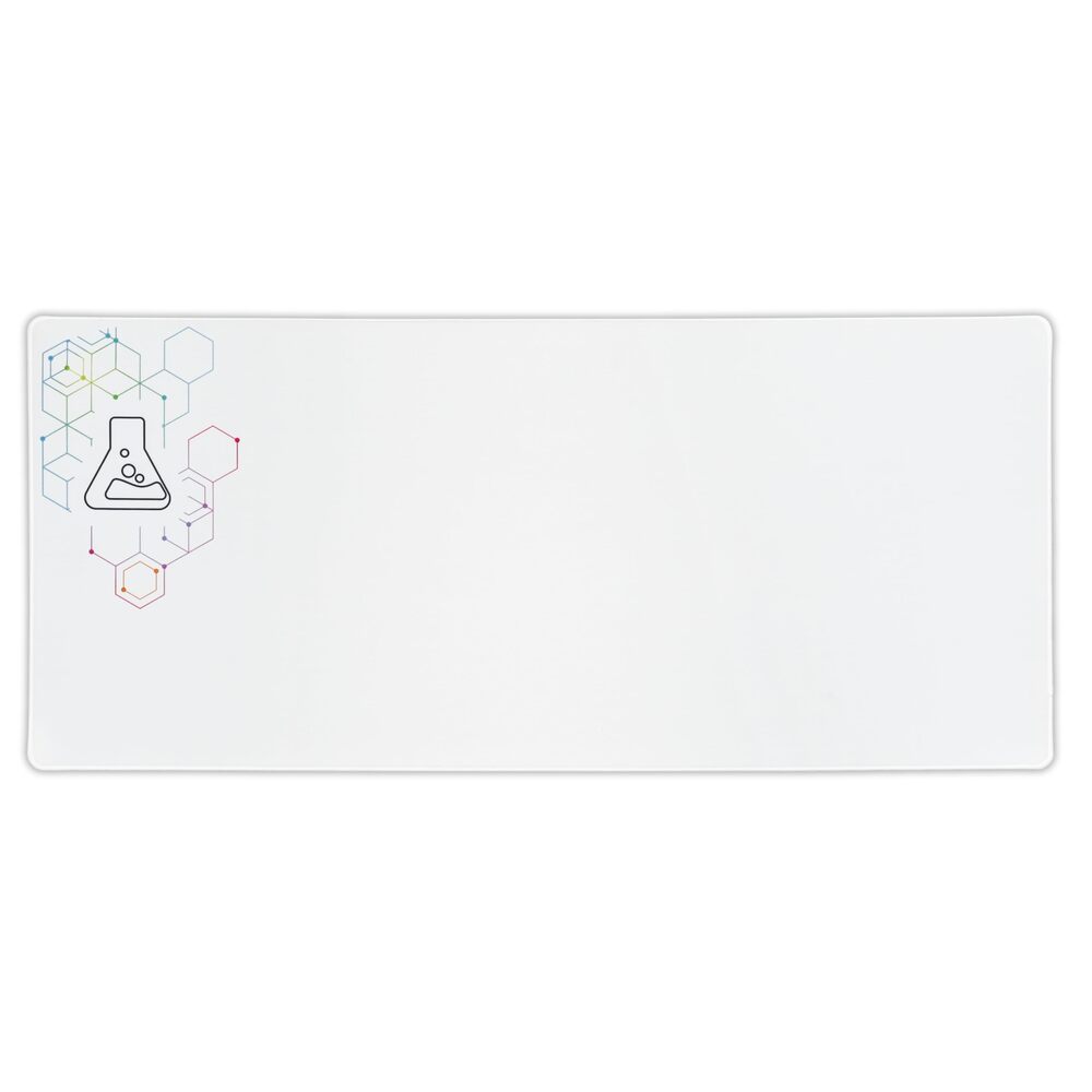 THE G-LAB Pad Selenium Tapis de Souris Gaming XXL (900 x 400 mm) Surface de Contrôle, Base Antidérapante, Bords Cousus - Blanc