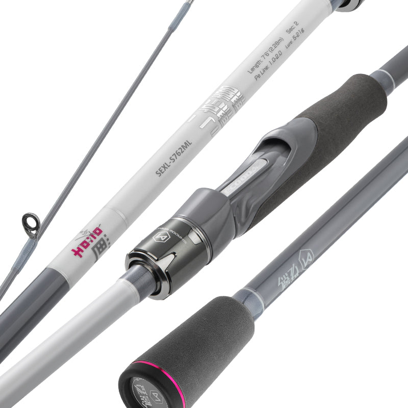 Canne à leurre en carbone ECOODA avec anneaux de guidage Fuji SIC et anneaux de type O, canne à pêche pour bar, truite et carpe