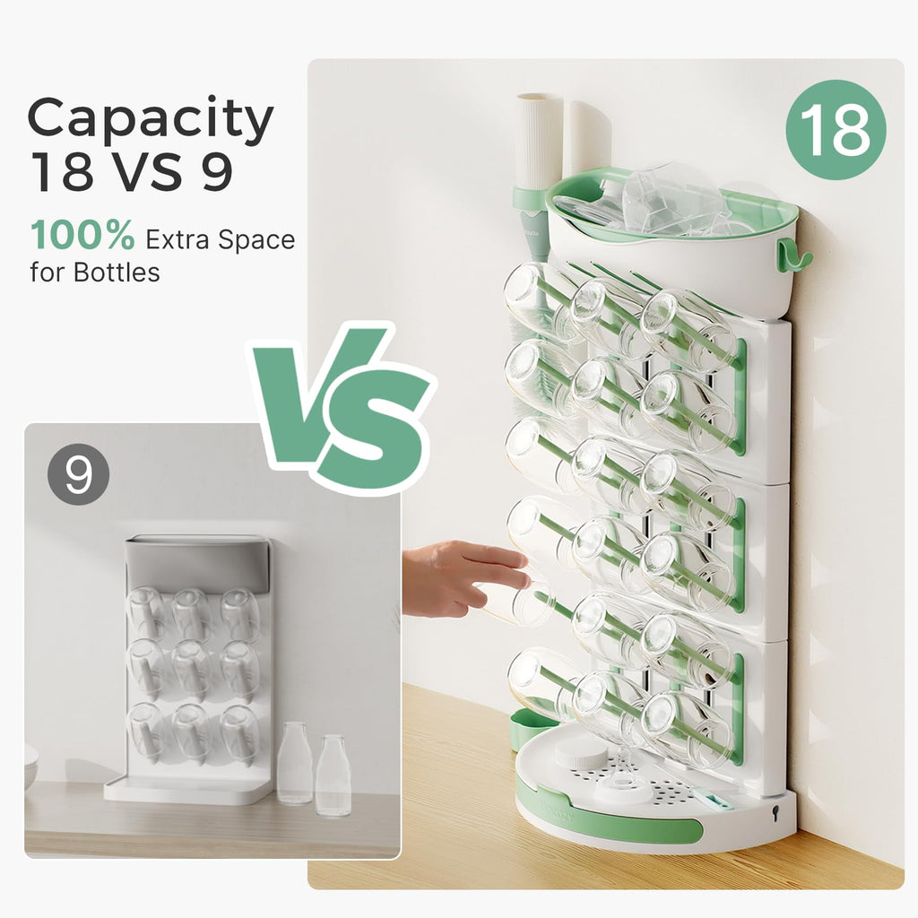 Momcozy Égouttoir à biberons à monter soi-même DK01 (Vert, 1 ensemble)