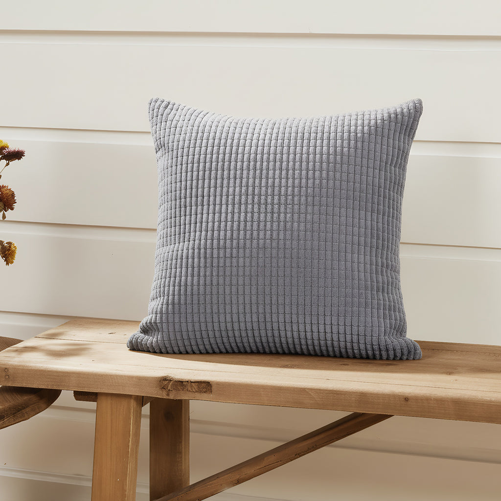 Deconovo Housse en velours pour coussin - Gris clair - 45 x 45 cm - 1 pièce