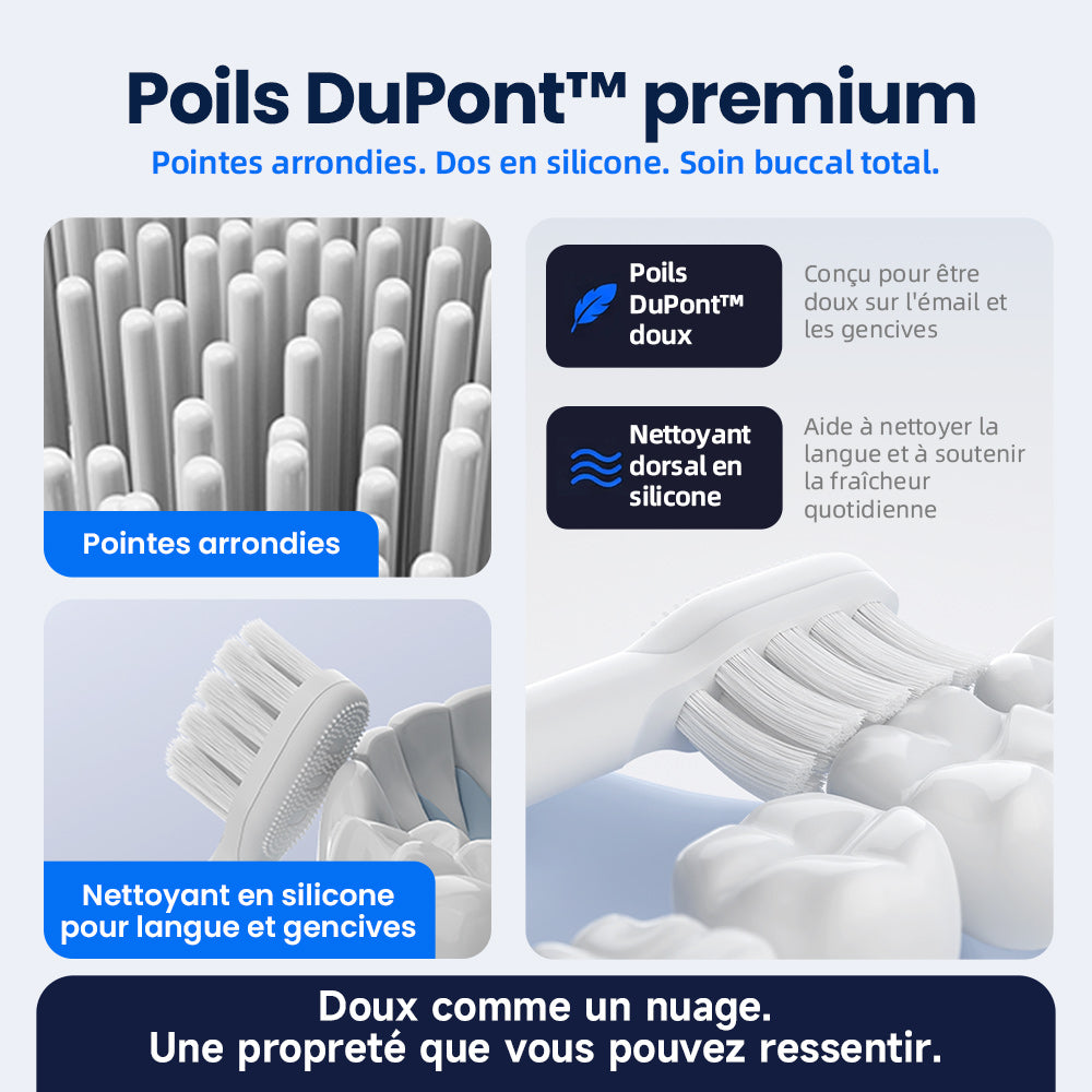 BAIR CARE I6 Brosse à dents sonique - Autonomie de 100 jours, rechargeable, 5 modes de nettoyage, étanche IPX8, minuteur intelligent, idéal pour la maison et les voyages