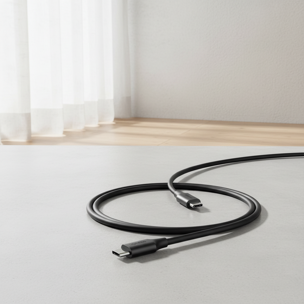 UGREEN Câble USB 2.0 Type-C M-M rond en nickel 1-m noir