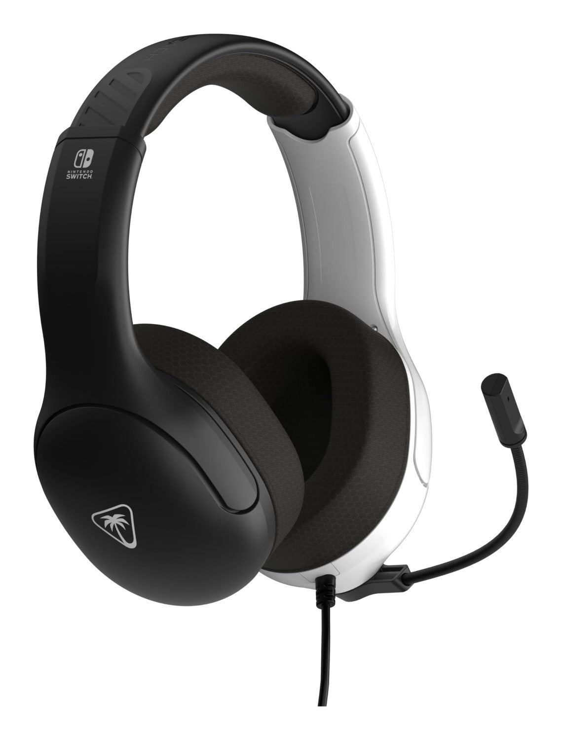 TURTLE BEACH Airlite Fit Casque Gaming Filaire (Prise 3.5mm) - Micro Muet par Basculement - Nintendo Switch, Switch Lite & Switch OLED - Noir/Blanc