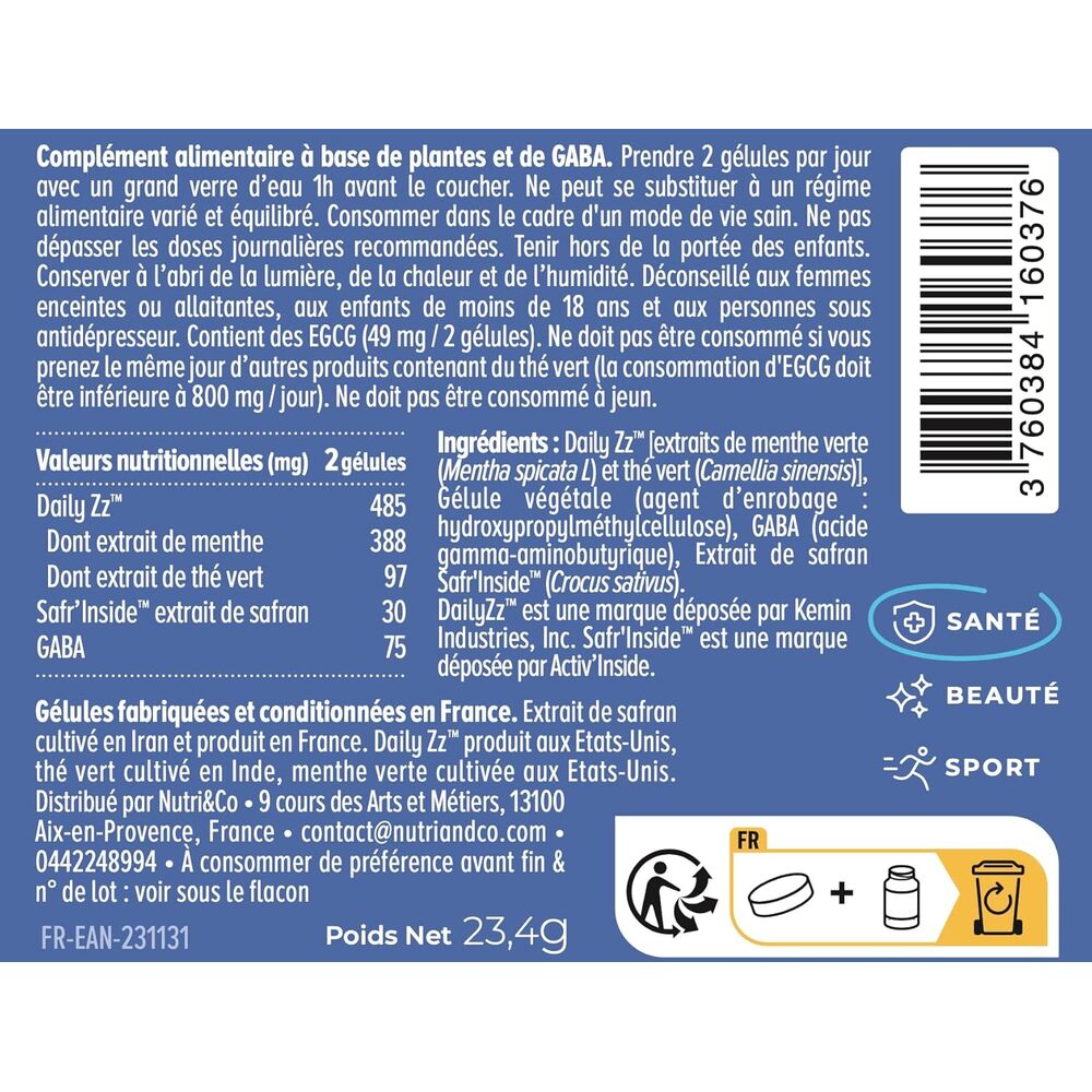 Nutri&Co Formule Sommeil - 60 gélules