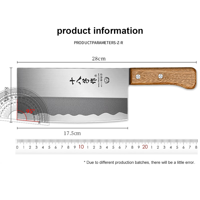 SHIBAZIZUO Couteau de cuisine en acier inoxydable à manche unique - 280 mm