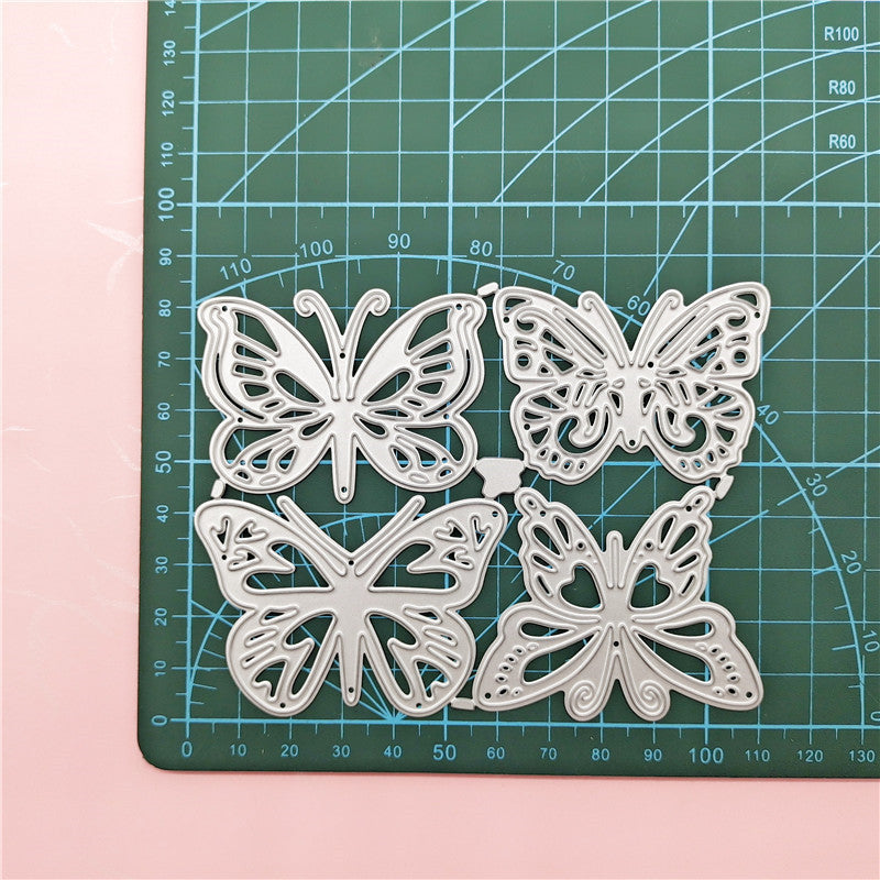 Creative pour papillon dies de découpe en métal gabarit scrapbooking outil de gaufrage cartes en papier album décoration, quatre papillons