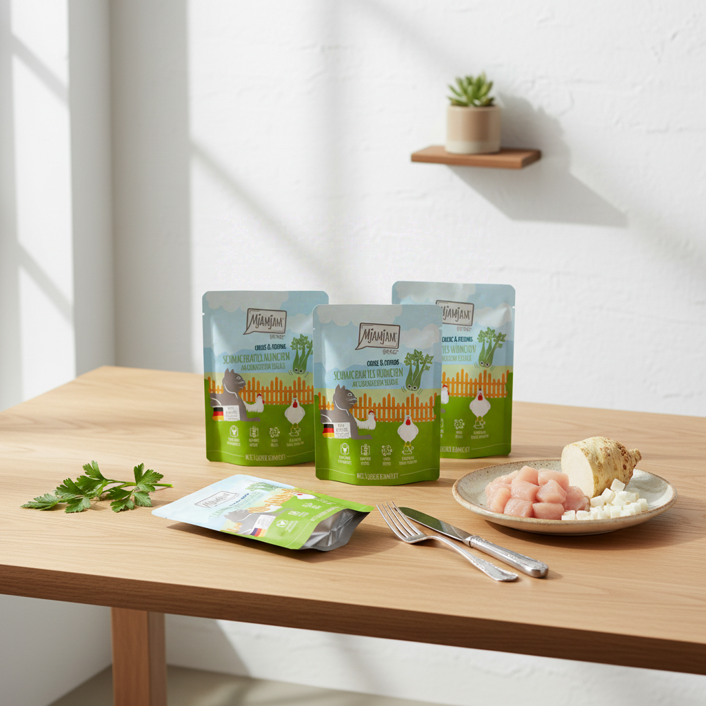 [Peut être servi frais pour l'été] MjAMjAM Quetschie Nourriture humide pour chat au poulet 300 g x 6