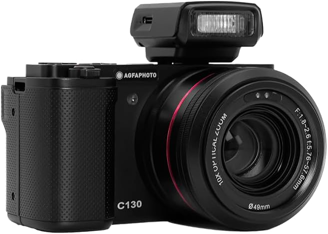AgfaPhoto Realishot C130 - Appareil photo compact, 24 MP, zoom optique 10x, vidéo 4K, écran rotatif
