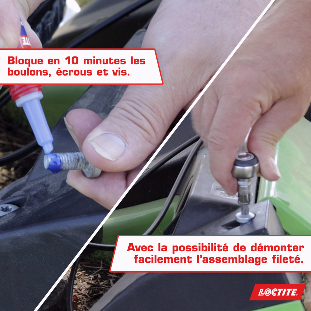 Henkel LOCTITE Colle Bloc Écrou (flacon 5 ml) - Résine autobloquante pour éviter le desserage par vibration de boulons, écrous, vis