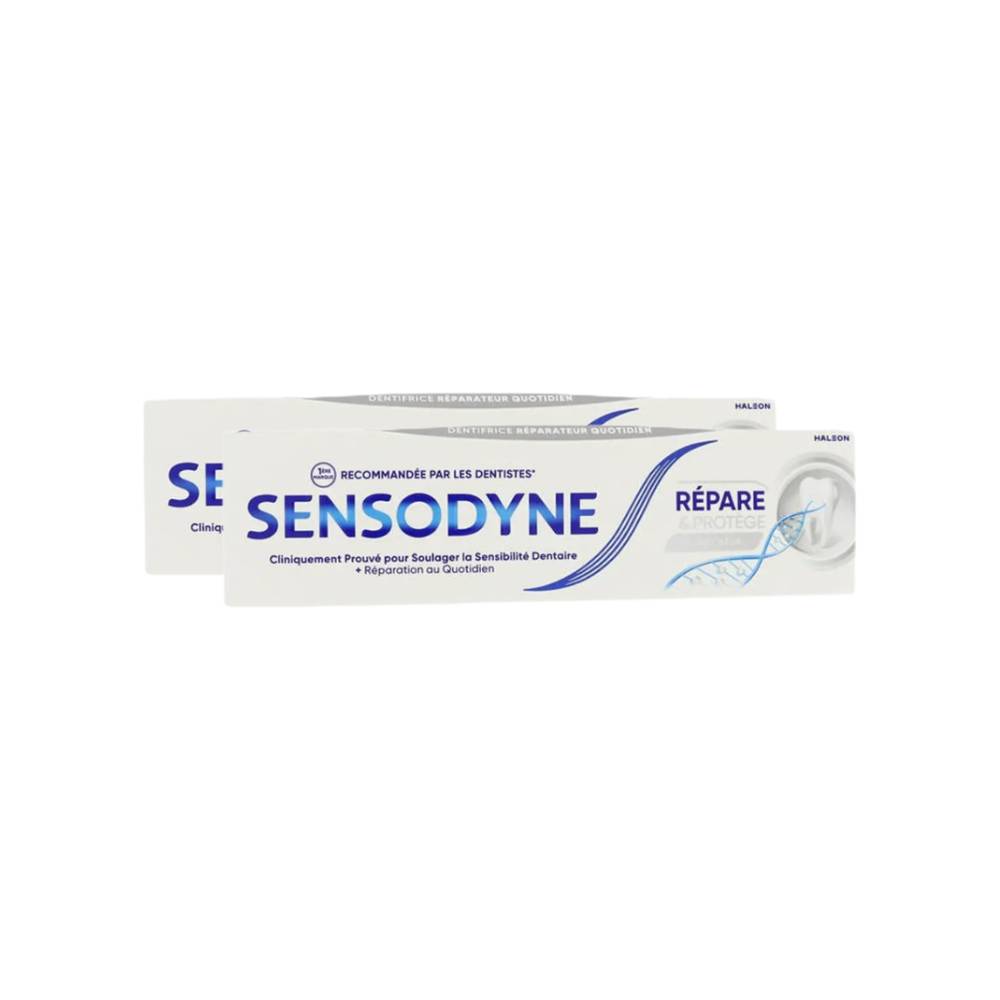 SENSODYNE Dentifrice blanchissant Réparation & protection 75 ml - Lot de 2 (2 x 75 ml = 2 tubes)