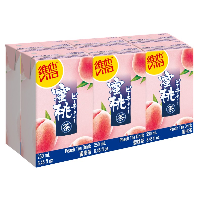 Vitasoy boisson au thé à la pêche 250 ml x 6