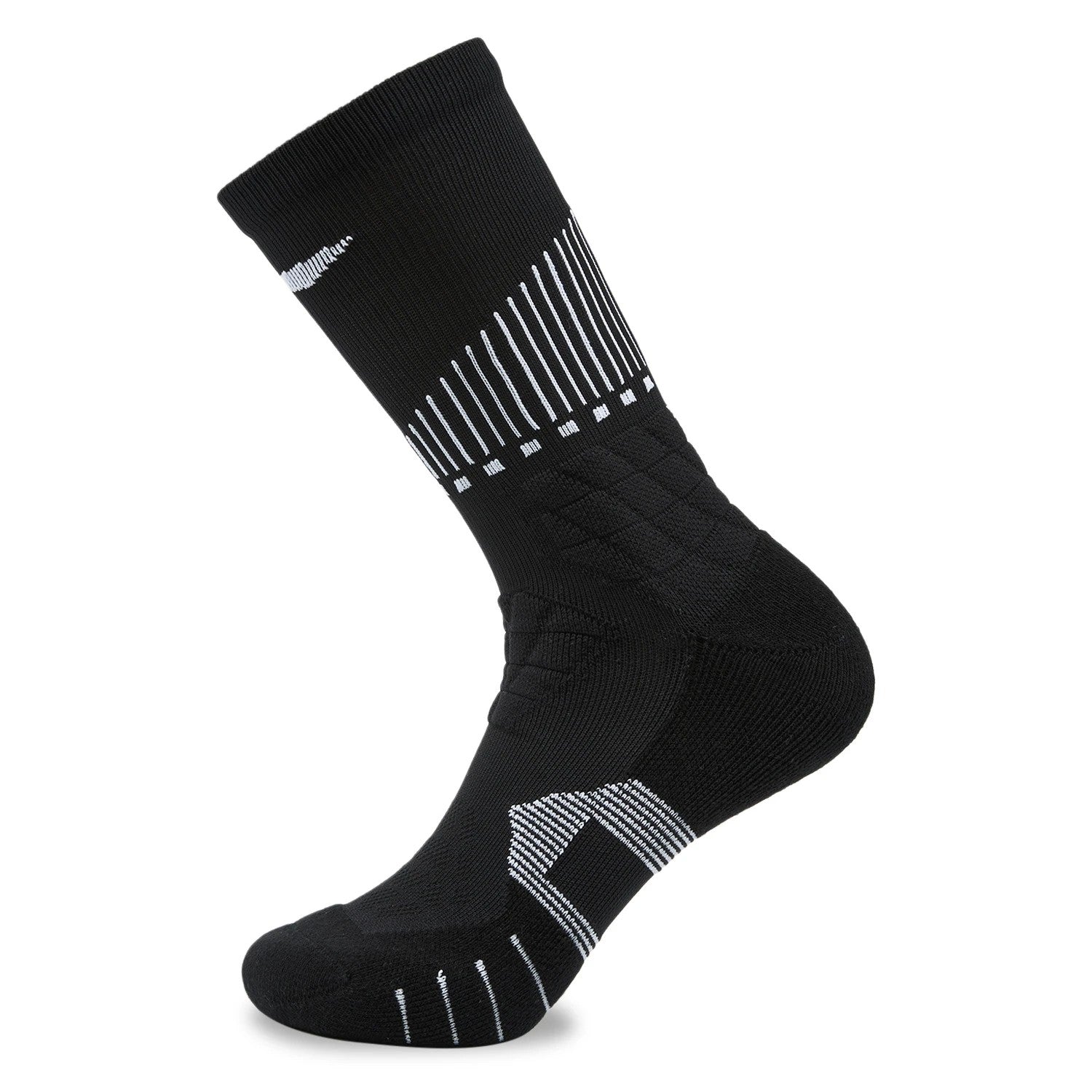 LI-NING Chaussettes mi-longues de basket-ball résistantes, confortables et respirantes noir L