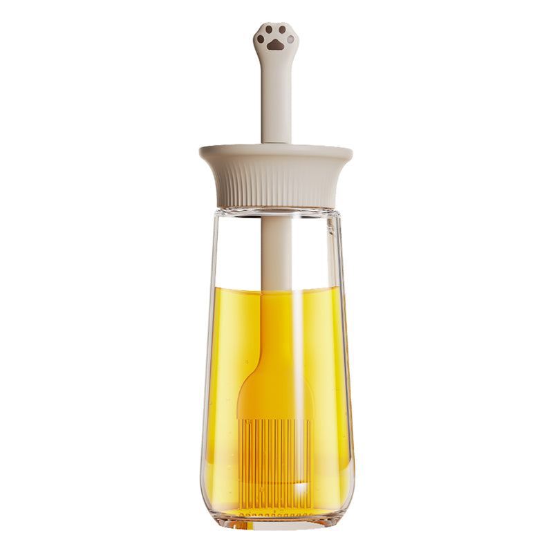 Maxcook distributeur d'huile 280ml / 9,47oz avec brosse - Bouteille en verre à huile pour cuisine avec brosse à badigeonner en silicone résistant à la chaleur