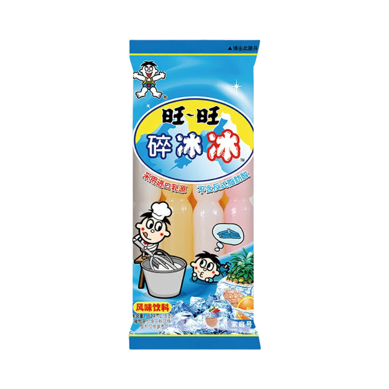 WANT WANT Shui Bing Bing Boisson saveur crème glacée, saveurs assorties (Emballage avec personnage aléatoire) 78 ml x 8
