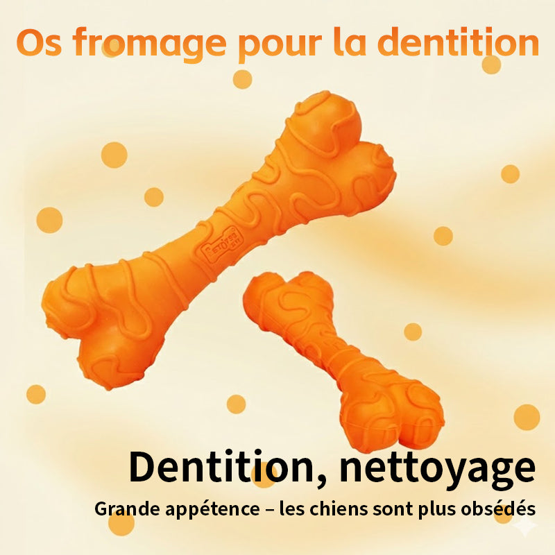 Blinkit Jouet à mâcher os au fromage pour chiens, jouet en latex résistant pour animaux de petite et moyenne taille, jouet interactif de dressage et de dentition (10,7 × 4 × 2,5 cm)