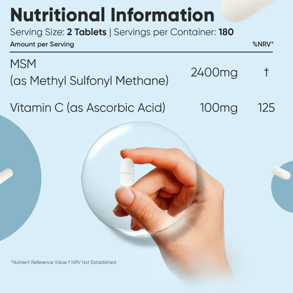 WeightWorld MSM avec vitamine C 2400 mg - 360 comprimés