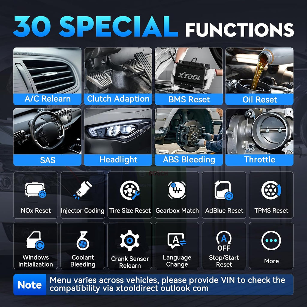 xtool D6S Scanner OBD2 Outil de Diagnostic Système Complet 30 Réinitialisations Moteur ABS SRS | Capteur de Départ/Reconditionnement Huile/EPB/SAS/Throttle/Transmission, Écran Tactile