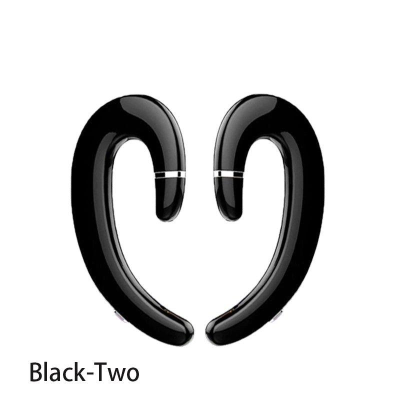 VoxorAI C6 Noir Écouteurs à crochets auriculaires doubles Bluetooth à conduction osseuse Écouteurs de sport Meilleures ventes