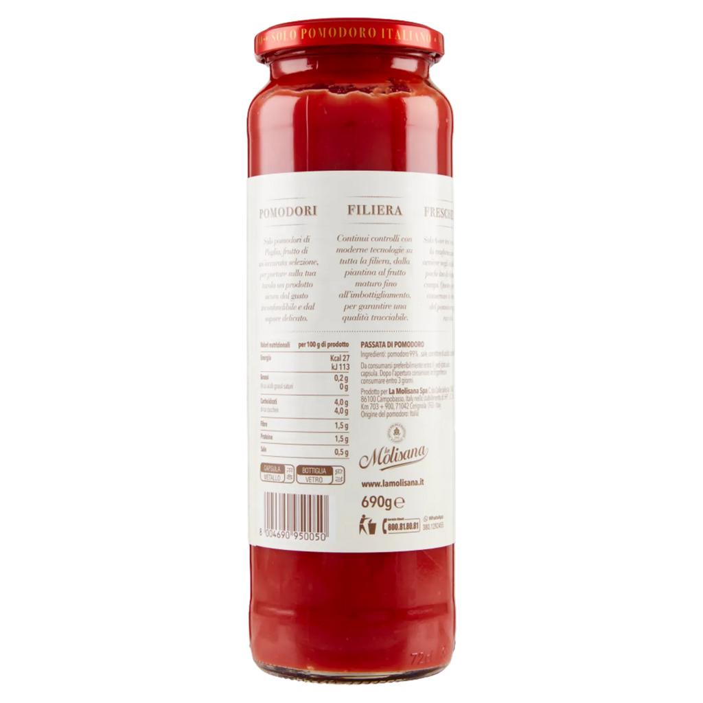 La Molisana Purée de tomates rustique 100 % italienne (Tomates cultivées dans les Pouilles) 690 g