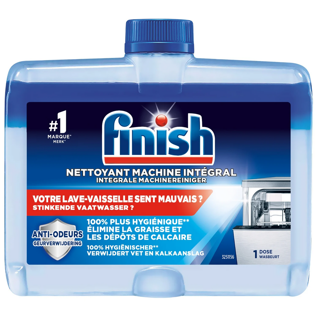 Finish Nettoyant Lave-vaisselle Nettoyage en Profondeur Éliminateur d'Odeurs Sans Parfum 250 ml