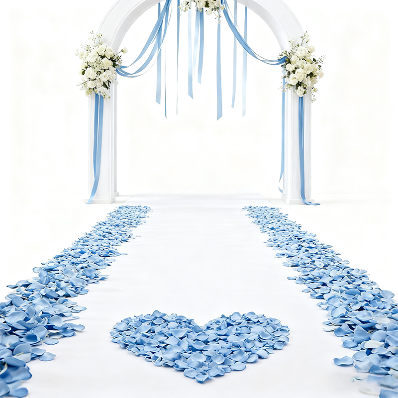 200 pièces 1,5 in / 3,8 cm pétales de fleurs artificielles pétales de fleurs de rose en soie pour la Saint-Valentin, pétales de fleurs à jeter lors d'un mariage, mariée, centres de table (bleu)