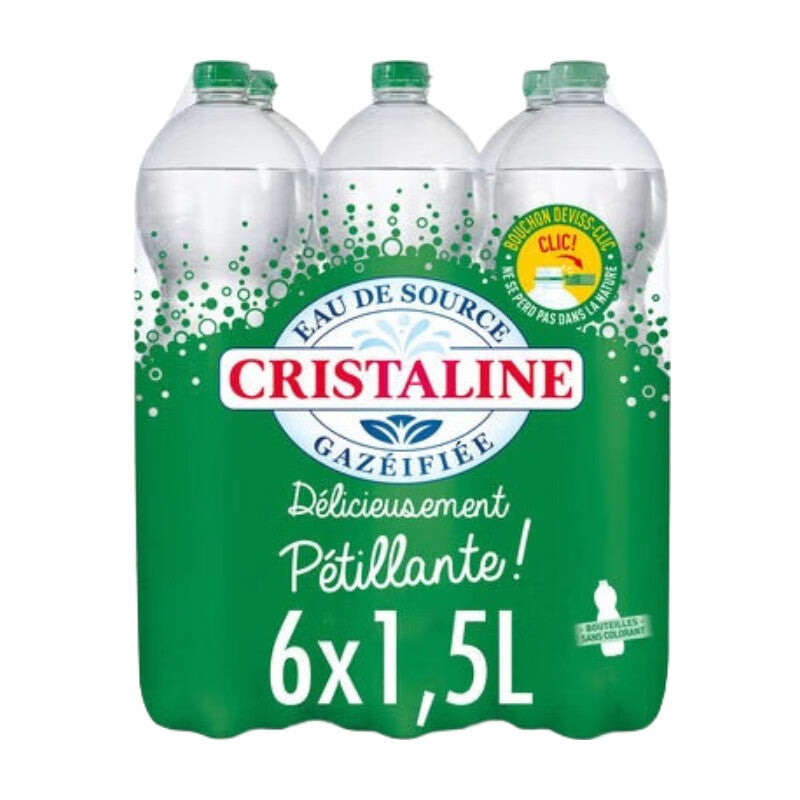 CRISTALINE Eau de source pétillante 6x1.5L