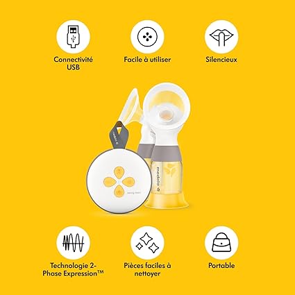 MEDELA Swing Maxi RD - Tire-lait électrique double, coquilles 21/24 mm