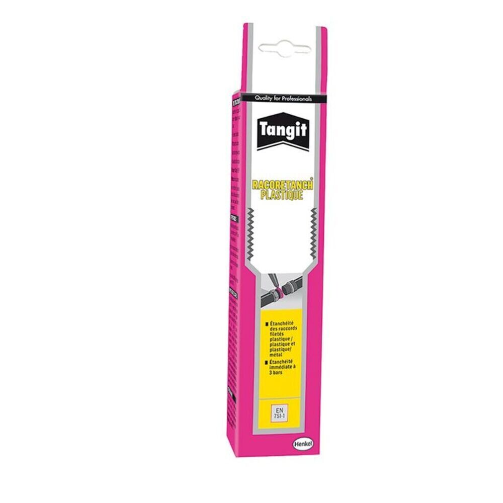 Tangit | Racorétanch Plastique (tube de 75 ml) – Silicone acétique basse viscosité pour étanchéité des raccords plastique & métal – Résine étanche blanche résistante à l’eau, aux huiles et acides