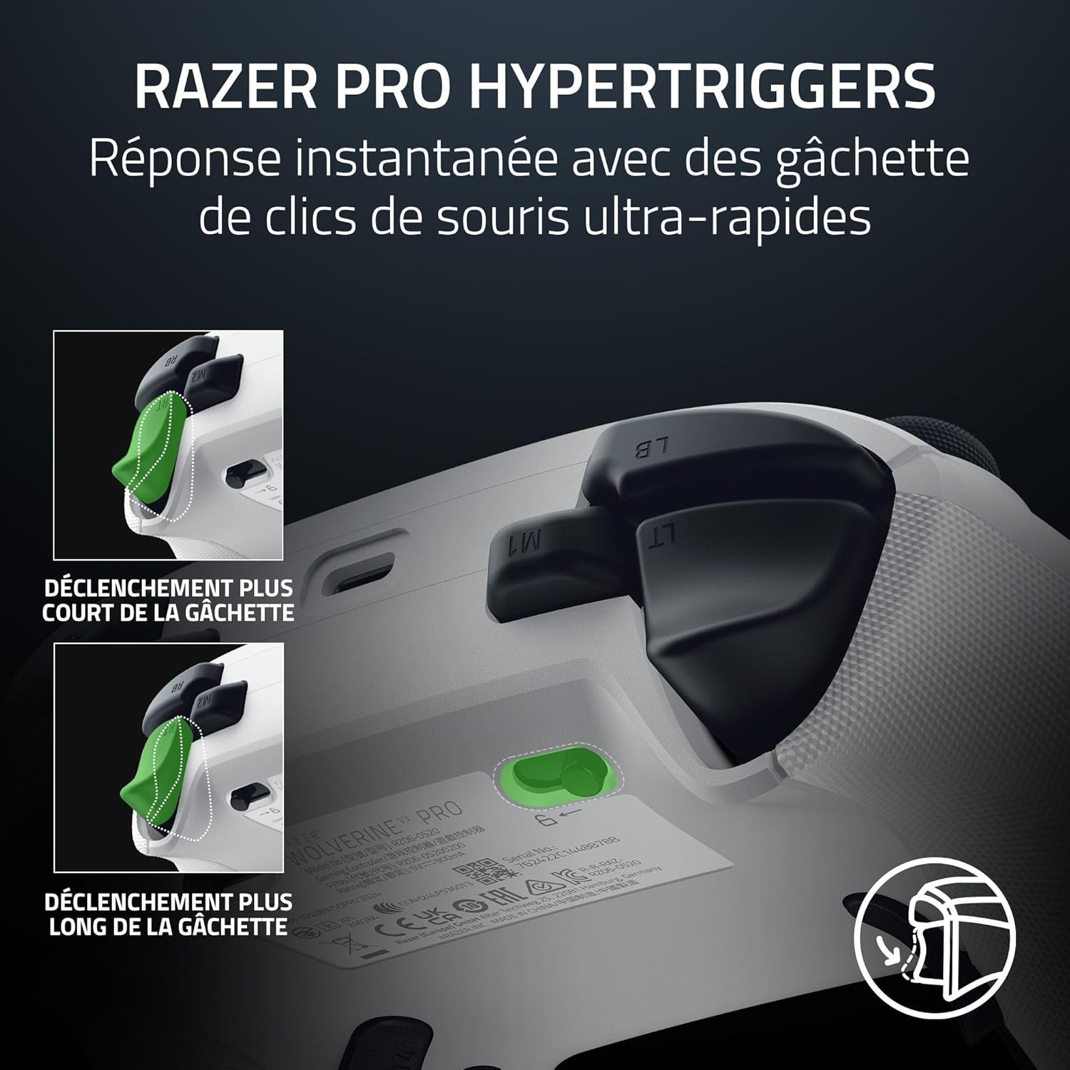 Razer Wolverine V3 Pro Manette eSport sans fil - Xbox & PC - Blanc