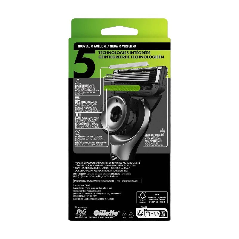 Gillette Labs H+1 Series Argenté Rasoir rechargeable avec support mural