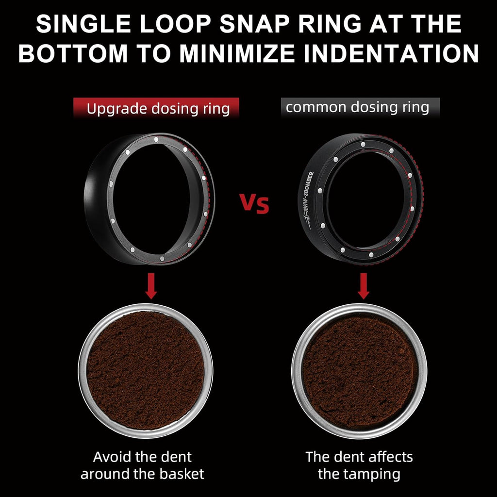 MHW-3BOMBER Entonnoir de dosage d'espresso 54 mm, anneau de dosage magnétique pour porte-filtre, outils de barista compatibles avec porte-filtre d'espresso 54 mm DR5547B-OS