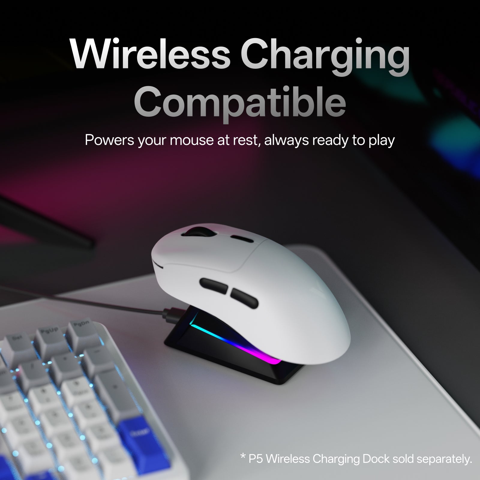 Rapoo VT3 Souris de jeu sans fil, taux d’interrogation sans fil réel 8K, légère 53 g, autonomie jusqu’à 750 h, microcontrôleur Nordic nRF54L15, commutateur mécanique 100 millions