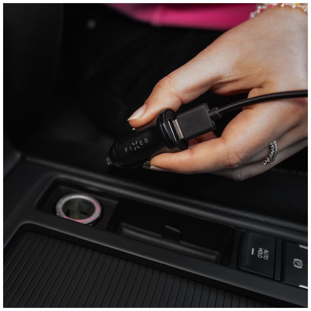 FIXED Chargeur allume-cigare double USB 15W - Noir